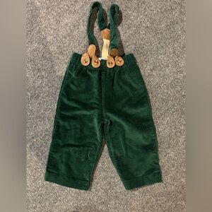 Mud Pie Forest Green Corduroy Overalls